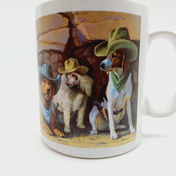 Leanin Tree Western Dog Cowboys Hat Kerchief Bryan Moon Artwork Mug Cup - Picture 2 of 10